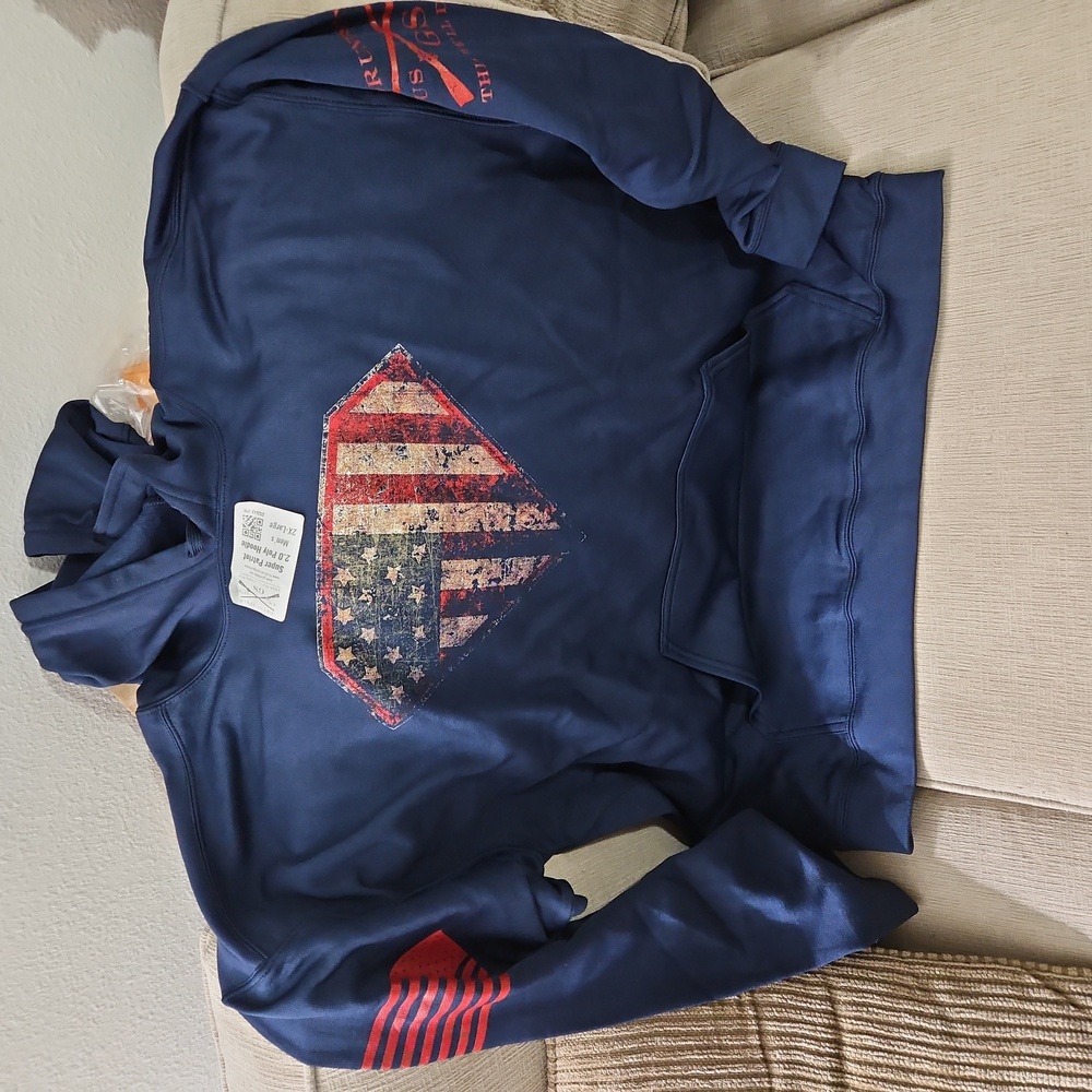 Gruntstyle Super Patriot 2.0Poly Hoodie. Size 2XL. NWT. Still in Plastic